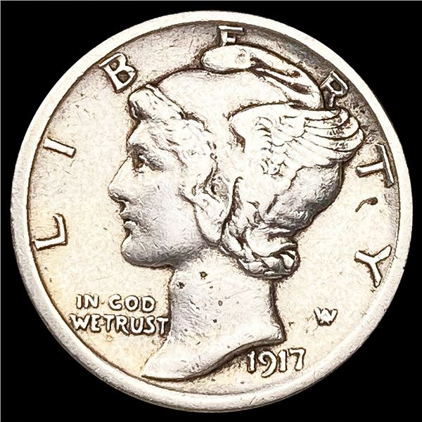 1917-S Mercury Dime NICELY CIRCULATED