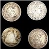 Image 1 : (4) Varied US Quarters (1856, 1870, 1876, 1915) NI