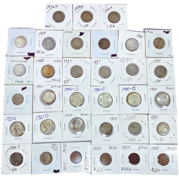 (33) Varied US Coinage ( 1859, 1867, 1868, 1869,