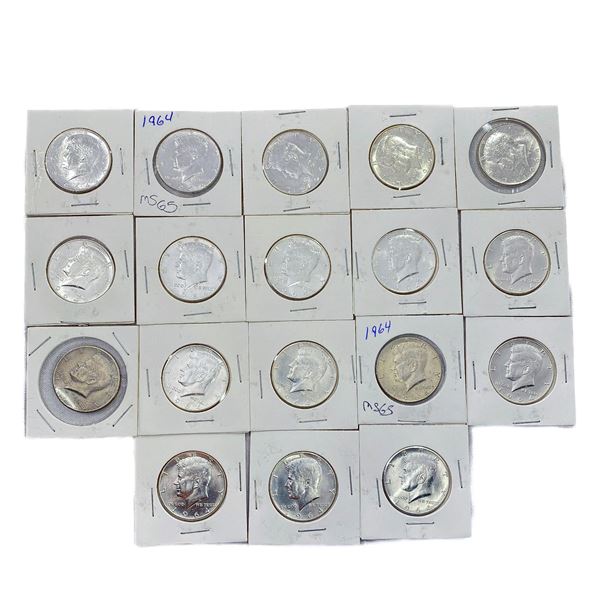(18) 1964 Kennedy Silver Half Dollars