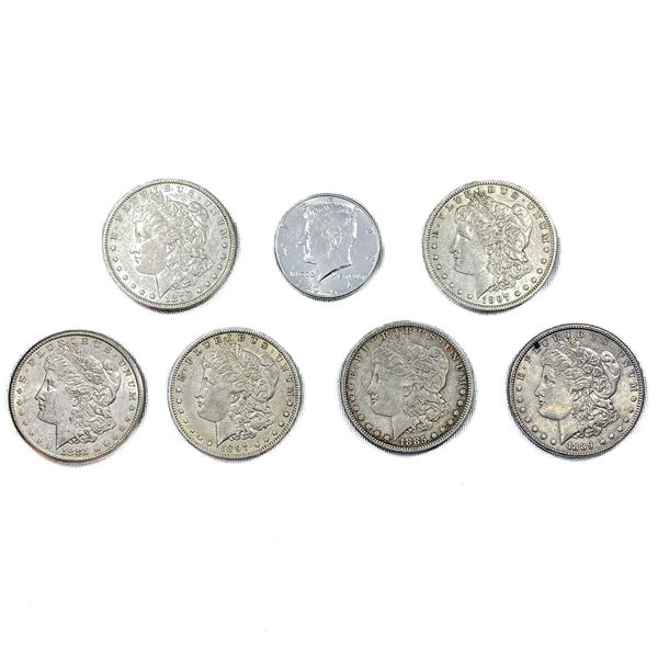 (7) Varied Silver Coinage ((3) 1879-O, 1885-S, 1