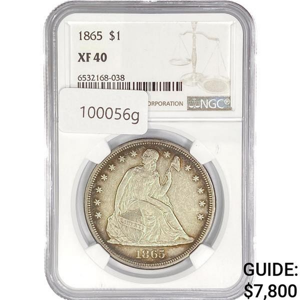 1865 Seated Liberty Dollar NGC XF40