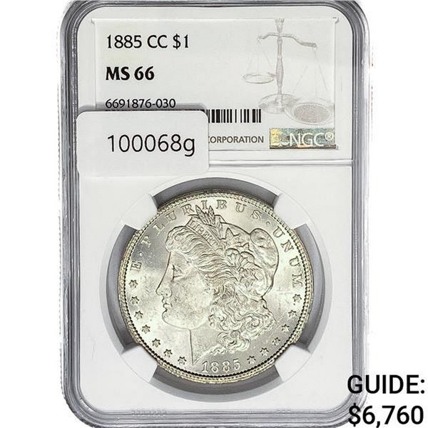 1885-CC Morgan Silver Dollar NGC MS66