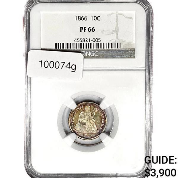 1866 Seated Liberty Dime NGC PR66