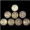 Image 1 : (8) 1919 Walking Half Dollars NICELY CIRCULATED