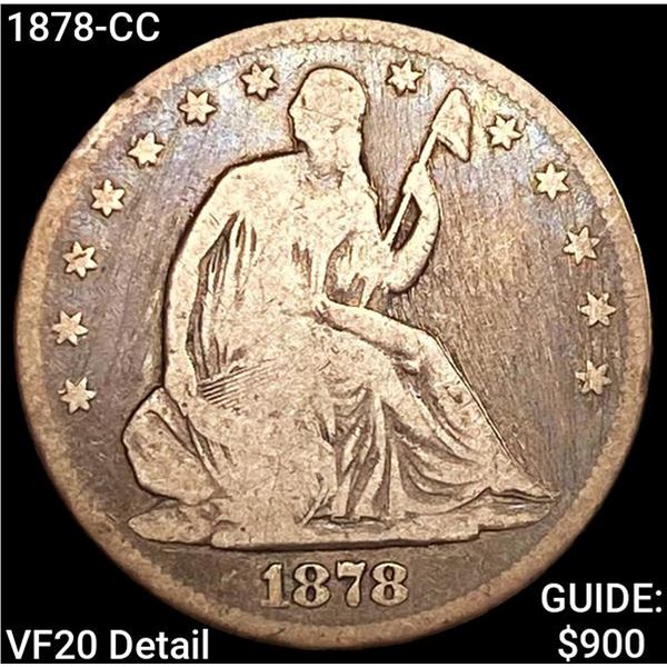 1878-CC Seated Liberty Half Dollar LIGHTLY CIRCULA