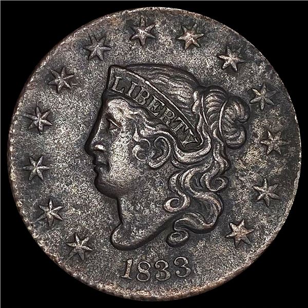 1833 Large Cent LIGHTLY CIRCULATED