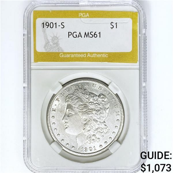 1901-S Morgan Silver Dollar PGA MS61