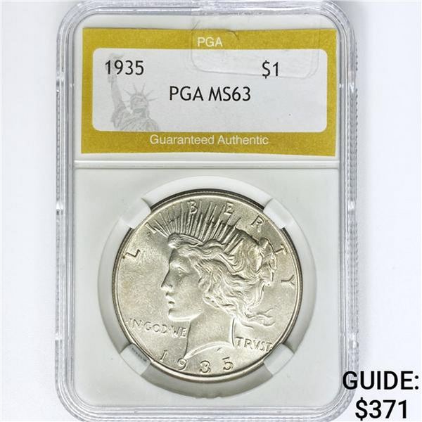 1935 Silver Peace Dollar PGA MS63