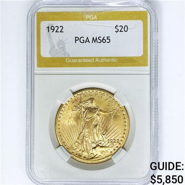 1922 $20 Gold Double Eagle PGA MS65