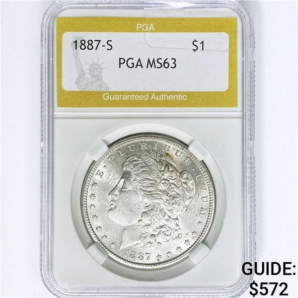 1887-S Morgan Silver Dollar PGA MS63