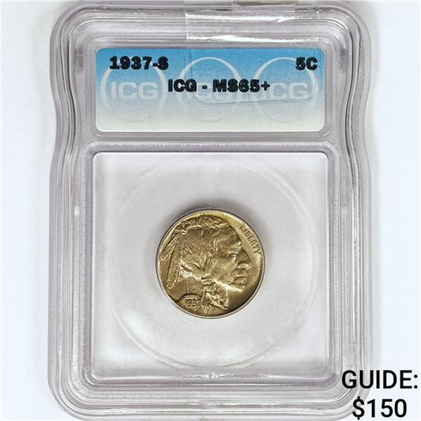 1937-S Buffalo Nickel ICG MS65+