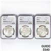 Image 1 : 1884-O (2), 1881-S Set (3) Morgan Dollars NGC MS63