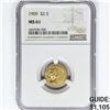 Image 1 : 1909 $2.50 Gold Quarter Eagle NGC MS61