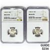 Image 1 : 1942-D Set (2) Mercury Silver Dime NGC MS65 FB