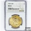 Image 1 : 1924 $20 Gold Double Eagle NGC MS63