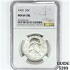 Image 1 : 1962 Franklin Half Dollar NGC MS64 FBL