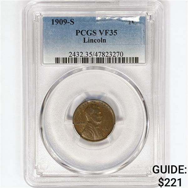 1909-S Wheat Cent PCGS VF35 LINCOLN
