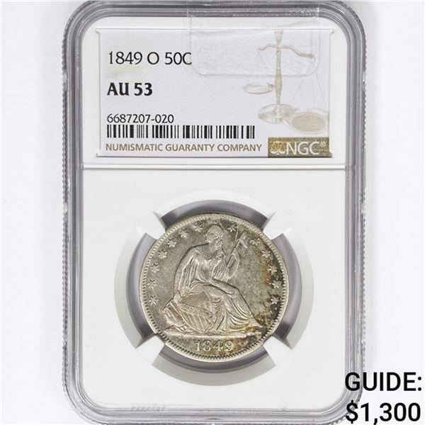 1849-O Seated Liberty Half Dollar NGC AU53