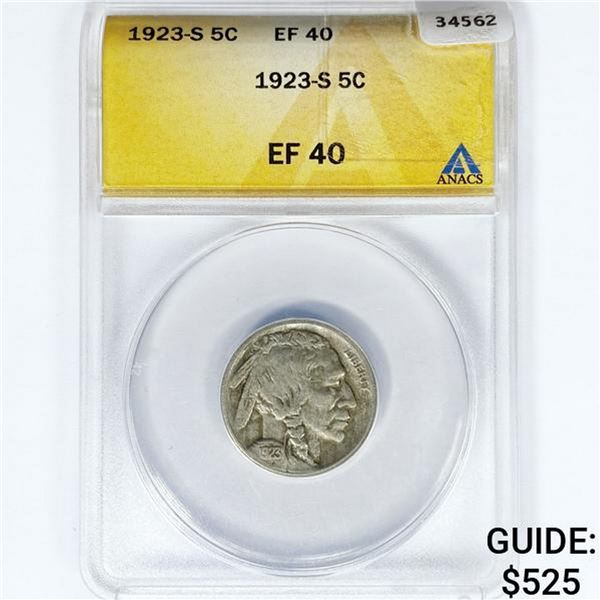1923-S Buffalo Nickel ANACS EF40