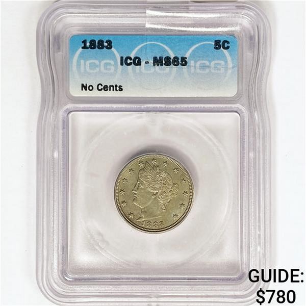 1883 Liberty Victory Nickel ICG MS65 No Cents
