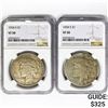 Image 1 : 1934 SET (2) Peace Dollars NGC VF30