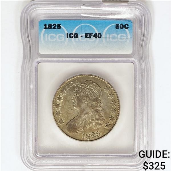 1825 Capped Bust Half Dollar ICG EF40