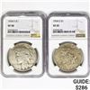 Image 1 : 1934 SET (2) Peace Silver Dollars NGC VF
