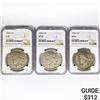 1934 SET (3) Silver Peace Dollars NGC