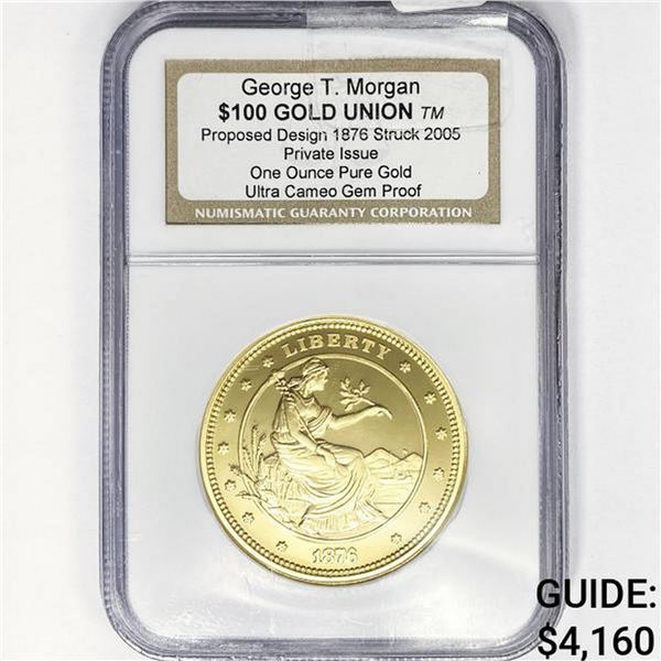 2005 $100 1oz Gold Union Morgan NGC GEM PROOF UC