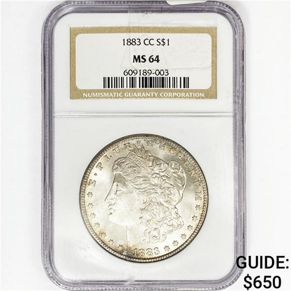 1883-CC Morgan Silver Dollar NGC MS64