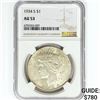 1934-S Silver Peace Dollar NGC AU53