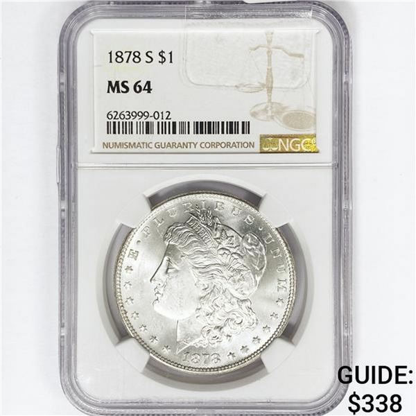 1878-S Morgan Silver Dollar NGC MS64