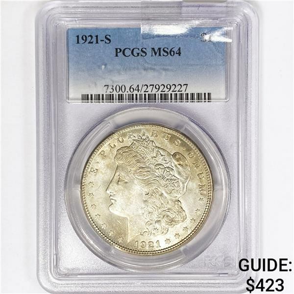 1921-S Morgan Silver Dollar PCGS MS64