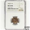 Image 1 : 1922-D Wheat Cent NGC MS63 RB