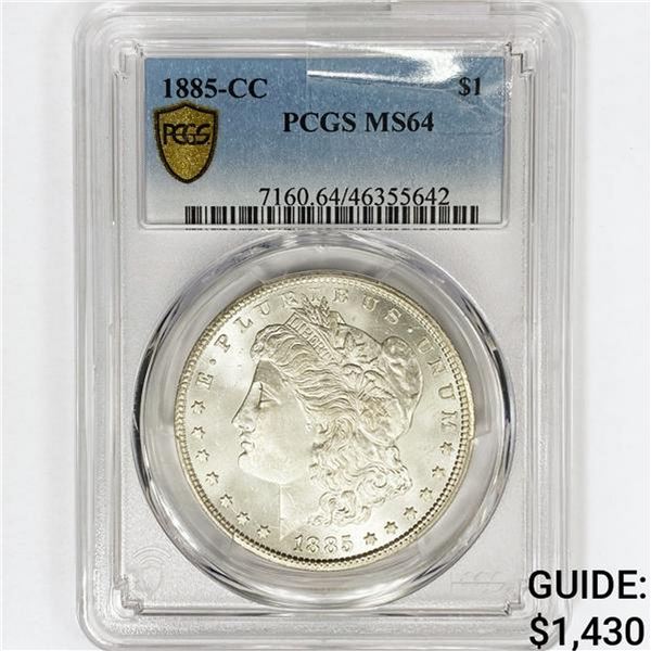 1885-CC Morgan Silver Dollar PCGS MS64
