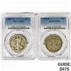 Image 1 : (2) Walking Half Dollars PCGS (1921-D, 1938-D)