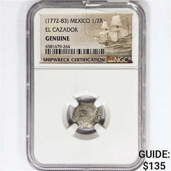 1772-83 Mexico SILV 1/2 Reales El Cazador NGC Genu