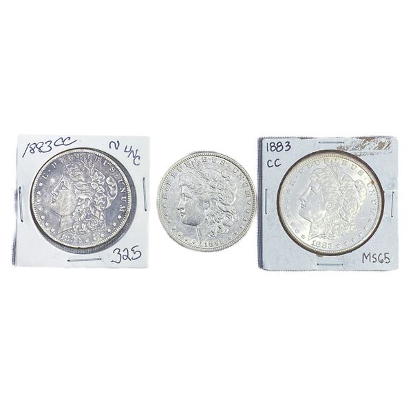 (3) Morgan Silver Dollars ((2) 1882-CC, 1892-O)