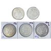 (5) Morgan Silver Dollars (1878, (2) 1889, 1899-