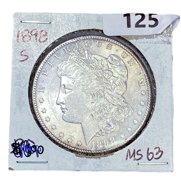 1898-S Morgan Silver Dollar MS63