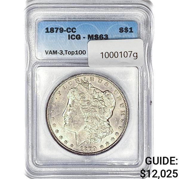 1879-CC Morgan Silver Dollar ICG MS63 VAM-3