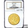 1861-S $20 Gold Double Eagle NGC AU50