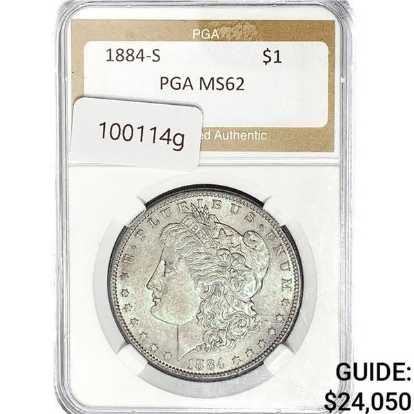 1884-S Morgan Silver Dollar PGA MS62