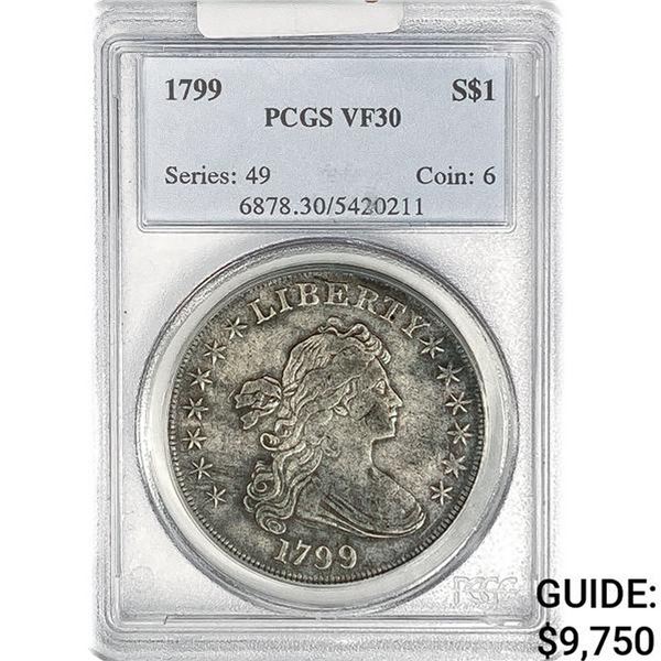 1799 Draped Bust Dollar PCGS VF30