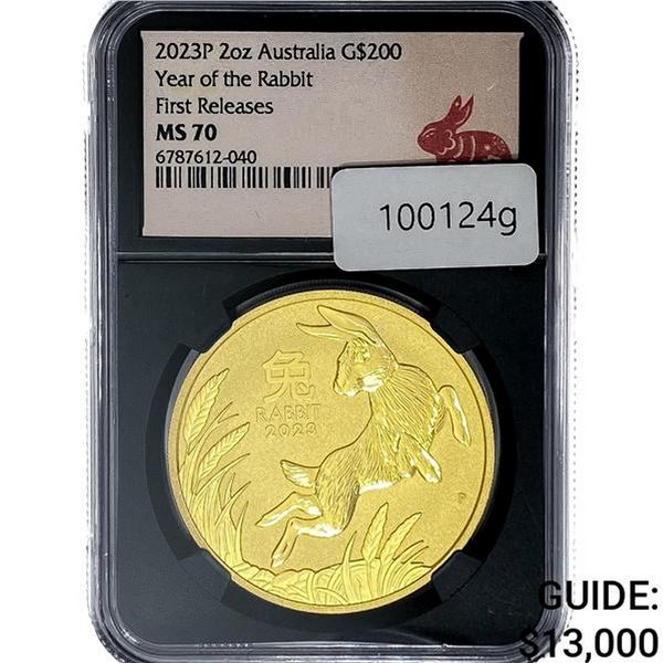 2023 2oz Australia Gold $200 Rabbit NGC MS70