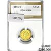 1855-D $2.50 Gold Quarter Eagle PGA MS64