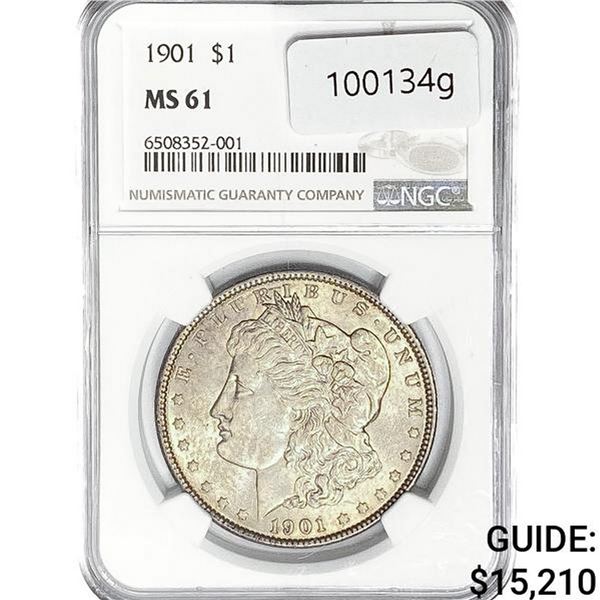 1901 Morgan Silver Dollar NGC MS61