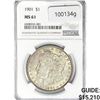 Image 1 : 1901 Morgan Silver Dollar NGC MS61