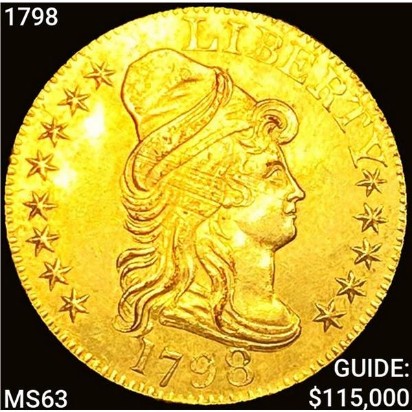1798 $5 Gold Half Eagle Lg 8, 13 Star Rev UNCIRCUL